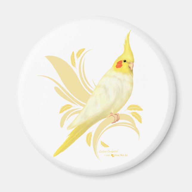 Lutino Cockatiel Magnet (Vorne)