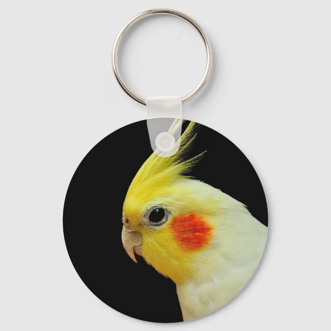 Lutino Cockatiel Schlüsselanhänger (Vorderseite)