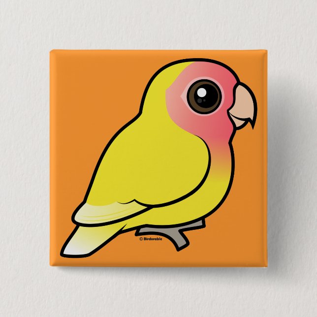 Lutino Pfirsich-gesichtiger Lovebird Button (Vorderseite)