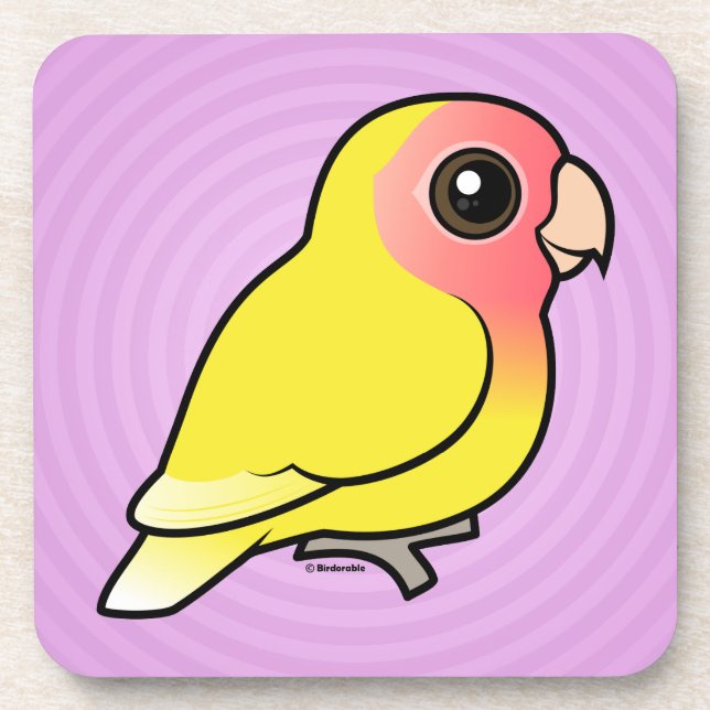 Lutino Pfirsich-gesichtiger Lovebird Untersetzer (Vorderseite)