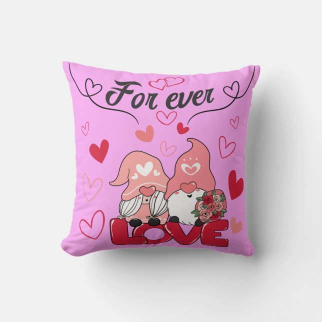 Lutins Liebende For Ever 3 Botschaft der rosa Lieb Kissen (Vorderseite)