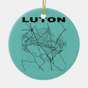 Luton City Street Map Vereinigtes Königreich Souve Keramik Ornament