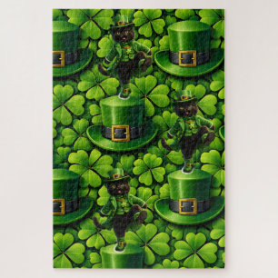 Lutrin lutin chat noir puzzle Saint Pat