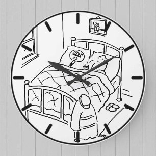 Lutscher-Mann schläft mit seinem Lutscher Große Wanduhr