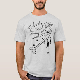 Lutscher-Mann spielt Snooker mit seinem Lutscher T-Shirt