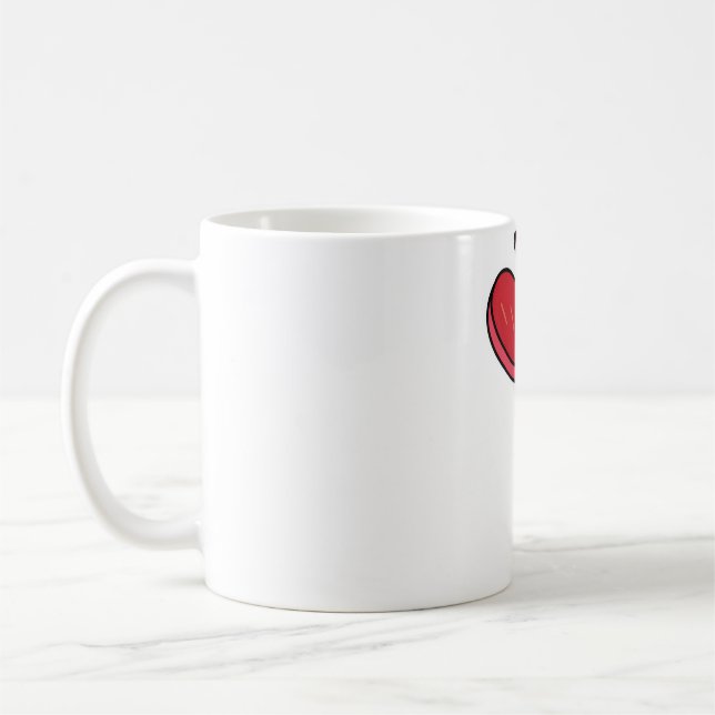 Lutscher mit gebrochenem Herzen Candy Rot Kaffeetasse (Links)