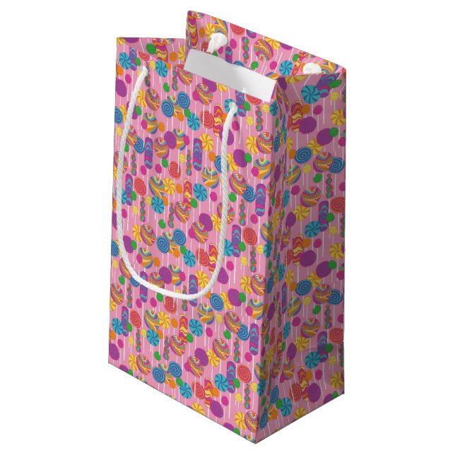 Lutscher-Süßigkeits-Muster Kleine Geschenktüte (Rückseite Schrägansicht)