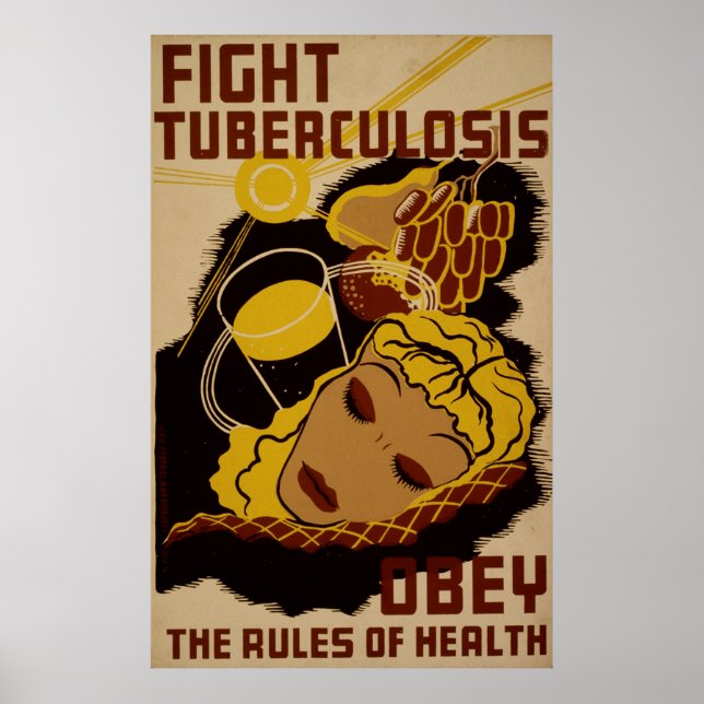 Lutter contre la tuberculose Poster santé WPA Vint (Devant)