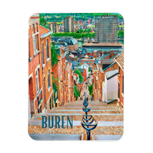 Lüttich Buren Belgien Foto Vintage Magnet