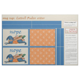 Luttrell Psalter Critter DIY Tasse Rugs Stoff