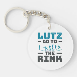 Lutz geht zum Rink Figure Skaten Skater Männer Schlüsselanhänger