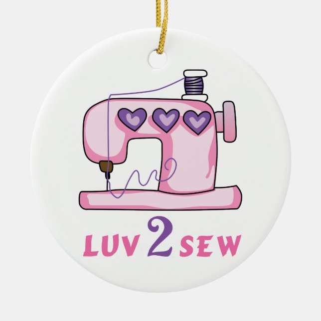 Luv 2 Sew Keramik Ornament (Vorne)