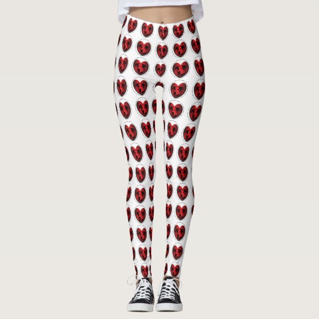 Luv-A-Bull American Bulldog Pit Bull Heart Leggings (Vorderseite)