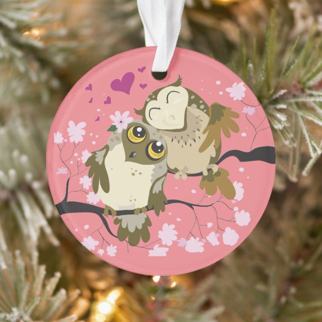 Luv Birds Round Ornament (Baum)