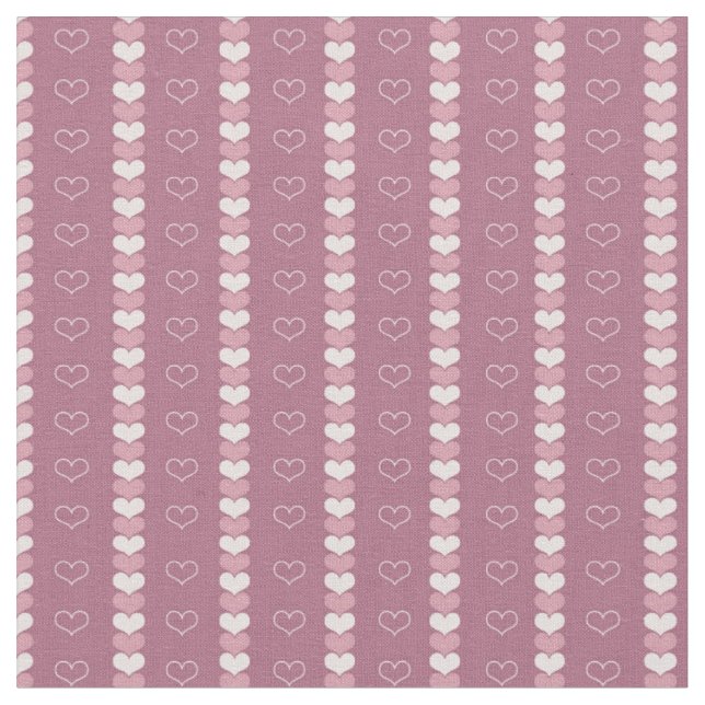 Luv bis Quilt (violette Herzen) Baumwolle (56") St Stoff (Nahaufnahme)