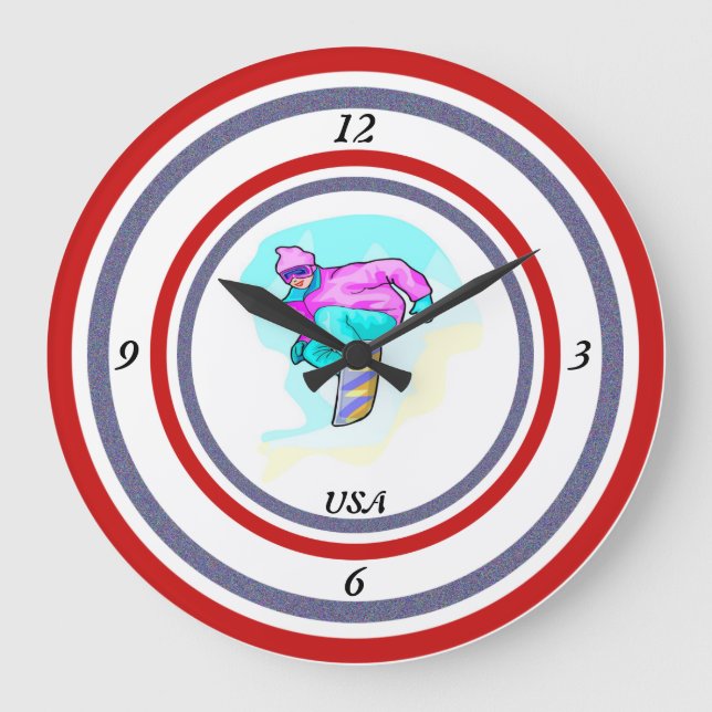 Luv bis Snowboard - Große Wanduhr (Vorderseite)