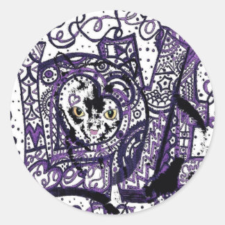 Luv Cat, maßgeschneidertes Katzendesign Runder Aufkleber