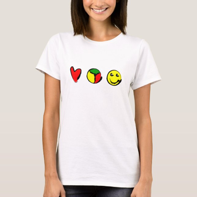 LUV, FRIEDEN U. GLÜCK T-Shirt (Vorderseite)