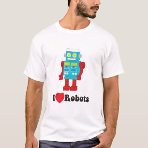 luv I Roboterschwarz-Art T-Shirt