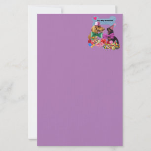 Luv My Weenies Lila Stationery Briefpapier
