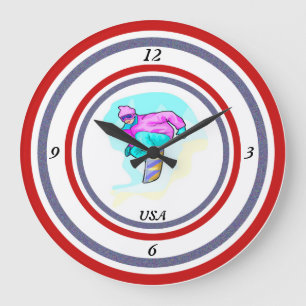 Luv to Snowboard - Große Wanduhr