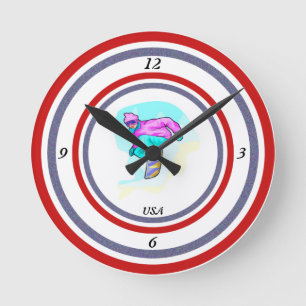 Luv to Snowboard - Runde Wanduhr
