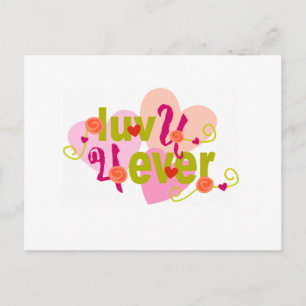 Luv u 4ever postkarte
