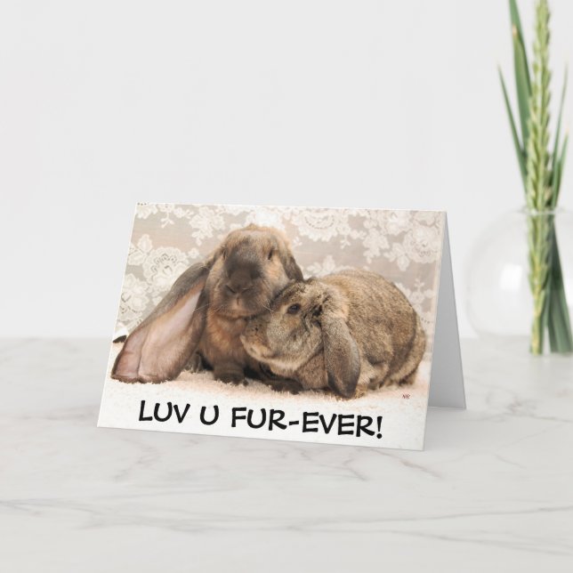 "Luv U Fur-Ever !" Carte pour les fêtes (Devant)