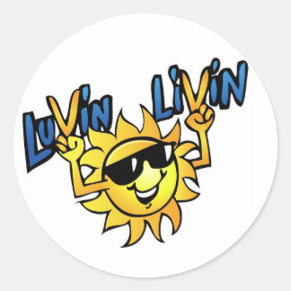 Luvin Livin Sun Graphic Round Sticker