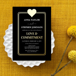 Lux Black Gold Liebe & Commitment Zeremonie Folieneinladung
