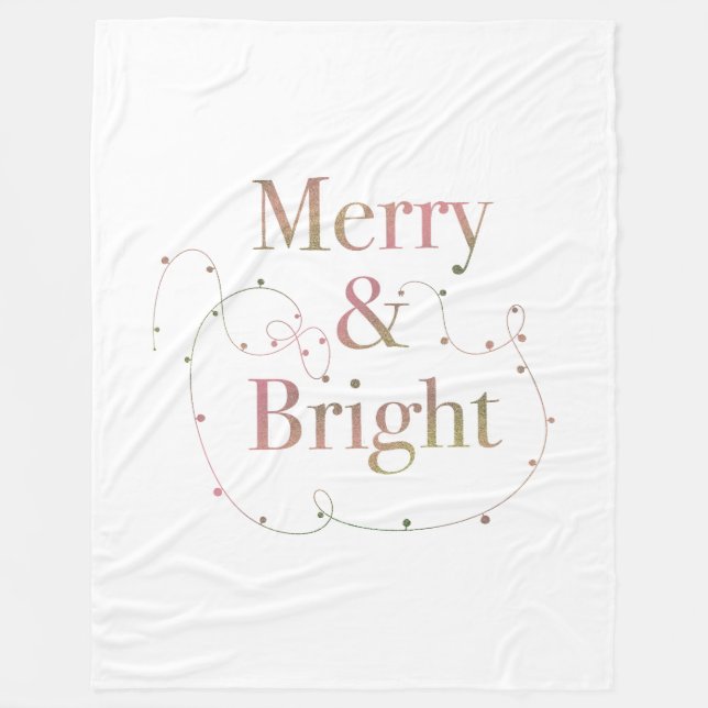 Lux Christmas Merry & Bright auf White Fleecedecke (Vorderseite)
