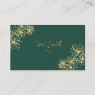 Lux Elegano Gold Blume   Green Business Card Visitenkarte