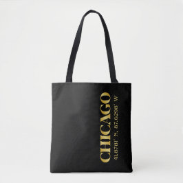 Lux Gold Chicago Latitude & Longitude Tasche