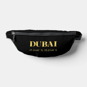 Lux Gold Dubai Latitude & Longitude Bauchtasche