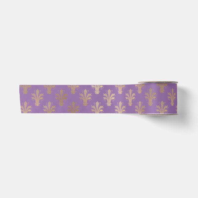 Lux Gold Lilie und Amethyst Satinband (Vorderseite)