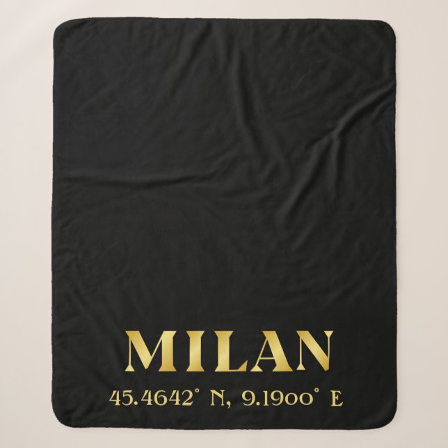 Lux Gold Milan Latitude & Longitude Black Sherpadecke (Vorderseite)