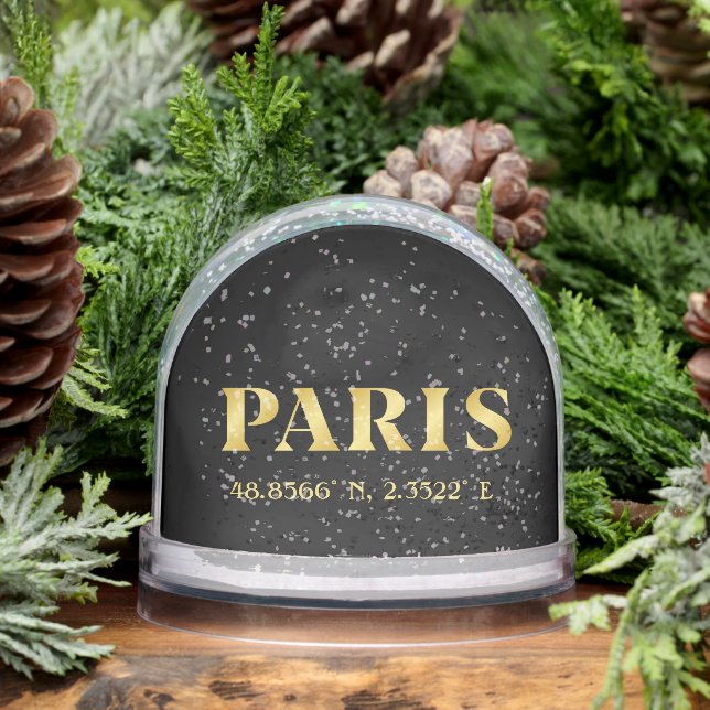 Lux Gold Paris Latitude & Longitude Schneekugeln (Winter)