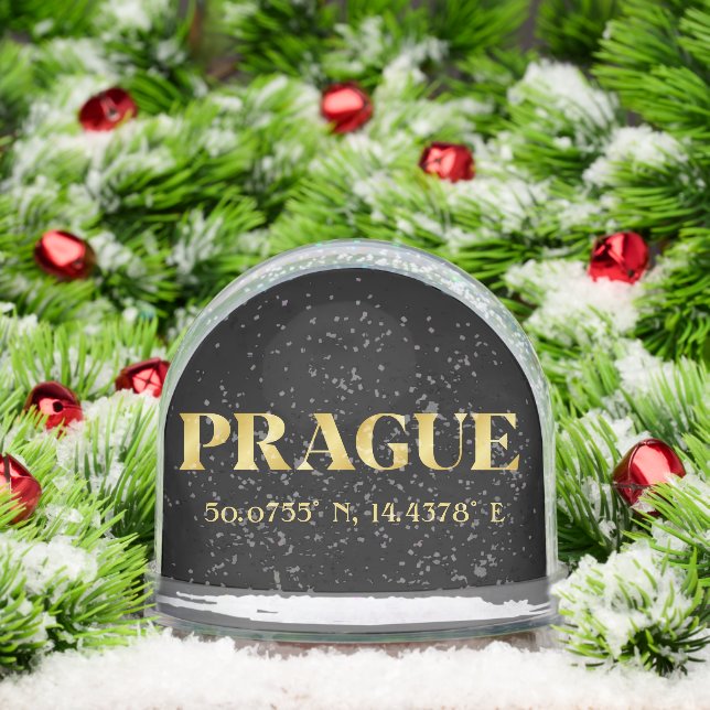 Lux Gold Prague Latitude & Longitude  Schneekugeln (Weihnachten)