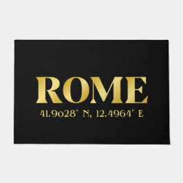 Lux Gold Rome Latitude & Longitude Fußmatte