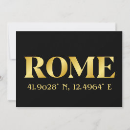 Lux Gold Rome Latitude & Longitude Gruß Karte