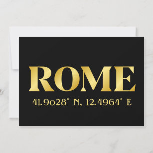 Lux Gold Rome Latitude & Longitude Gruß Karte