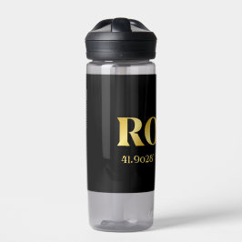 Lux Gold Rome Latitude & Longitude Trinkflasche