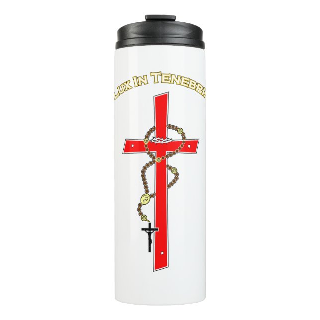 Lux in Tenebris -02 Thermosbecher (Vorderseite)