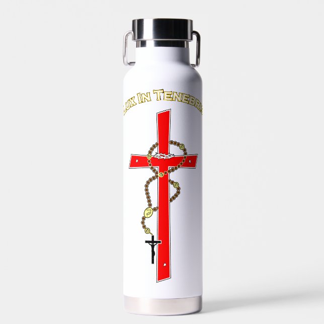 Lux in Tenebris -02 Trinkflasche (Vorne)