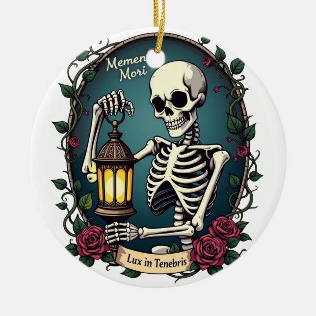 Lux in Tenebris Skeleton Lantern Ornament (Vorne)