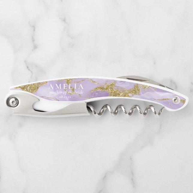Lux Ink Lavender Abstrakt Wedding Party ID990 Kellnermesser (Vorderseite)