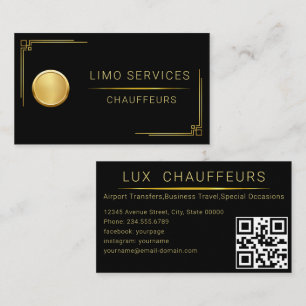 Lux Limousine Rental Services Business Card Visitenkarte