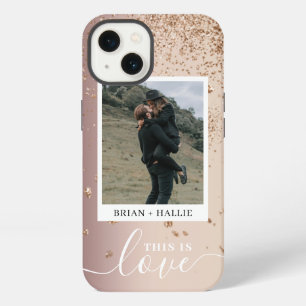 Lux Paarfoto Rose Gold Glitter iPhone Hülle