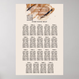 Lux Rose Gold Glitzer Kupferschattierungen Aquarel Poster