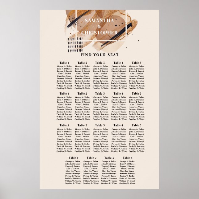 Lux Rose Gold Glitzer Kupferschattierungen Aquarel Poster (Vorne)